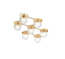 Applique*Nuura Applique murale, Liila 7, or, verre transparent, L94,3cm, H55,4cm - transparent, or