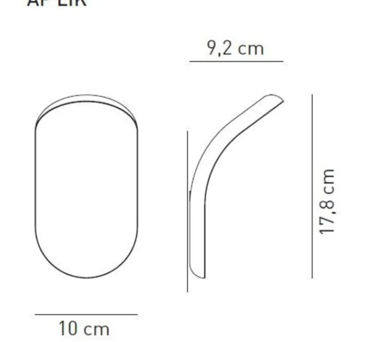 Applique*Axolight Applique murale, Lik, , LED, 1300lm, L10cm, H17,8cm - bronze