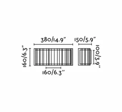 Applique*Faro Applique murale, LINDA, , L38cm, H16cm - blanc