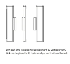 Applique murale, link 525, Nickel satiné, LED, 2700K, 540lm, L52,5cm, H4,4cm - Cvl