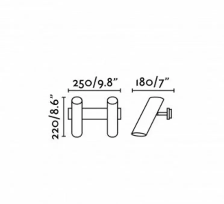 Applique murale, Link double, blanc, orientable, L22cm, H25cm - Faro