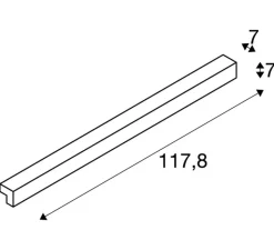 Applique*SLV Applique murale, L-Line 120, , IP44, LED, 3000K, 1650 lm, L117,8cm, H7cm - blanc