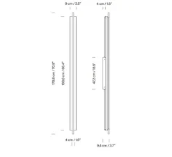 Applique*Santa & Cole Applique murale, Lámina 165, , LED, dim, 2700K, 1484 lm, L9cm, H179,8cm - noir