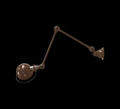 Applique*Jieldé Applique murale, Loft 2 bras, D4401, , Ø15cm, L80cm - chocolat, brillant