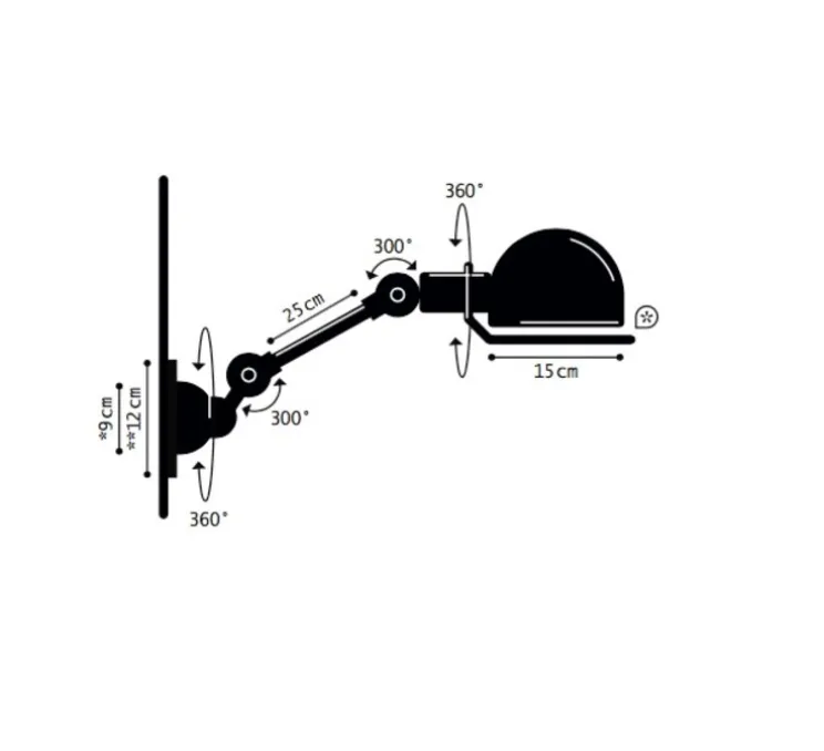 Applique murale, Loft 1 bras, D2501, or nacré, L40cm, H25cm - Jieldé