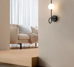 Applique*Estiluz Applique murale, Loop, , L16cm, H33,5cm - noir