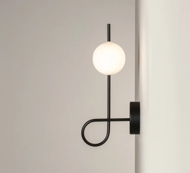 Applique*Estiluz Applique murale, Loop, , L16cm, H33,5cm - noir