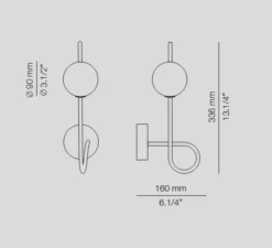 Applique*Estiluz Applique murale, Loop, , L16cm, H33,5cm - noir