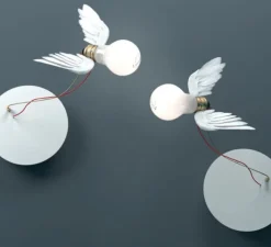 Enfants|Applique*Ingo Maurer Applique murale, Lucellino NT LED, , Ø26cm, H26cm - blanc, rouge