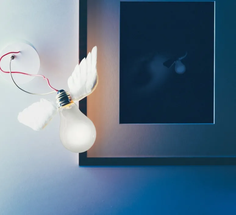 Enfants|Applique*Ingo Maurer Applique murale, Lucellino NT LED, , Ø26cm, H26cm - blanc, rouge