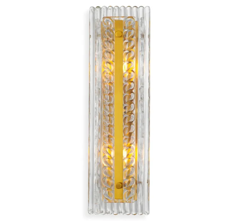 Applique*Eichholtz Applique murale, Luciene, , L15cm, H50cm - laiton antique, verre