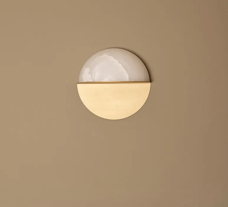 Applique*Simone & Marcel Applique murale, Luno, , L27cm, H27cm - albâtre, laiton