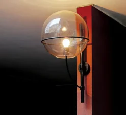 Applique*Oluce Applique murale, Lyndon, , H53cm - transparent, noir