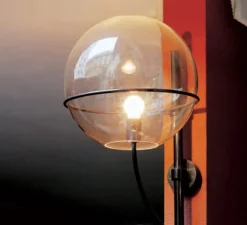 Applique*Oluce Applique murale, Lyndon, , H53cm - transparent, noir