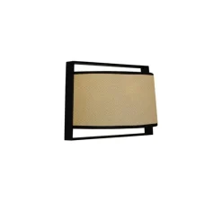 Applique*Tooy Applique murale, Macao, 551.44, , L35cm, H23cm - noir texturé, tissu beige et maille noire