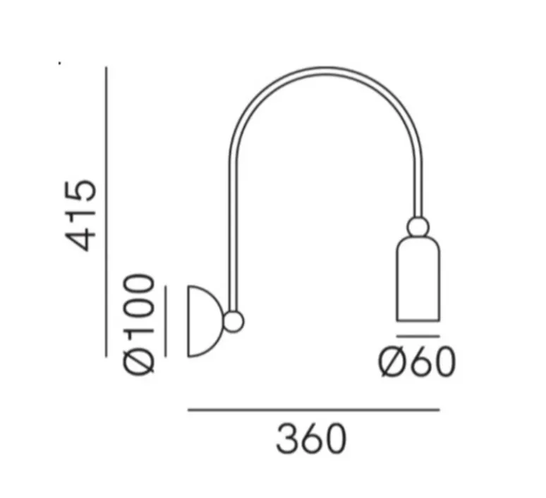 Applique*Il Fanale Applique murale, Madame 288.10.ME, , L6cm, H41,5cm - laiton