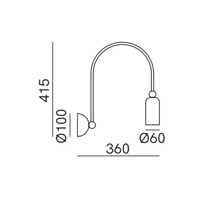 Applique*Il Fanale Applique murale, Madame 288.10.ME, , L6cm, H41,5cm - marron morocco et graphène