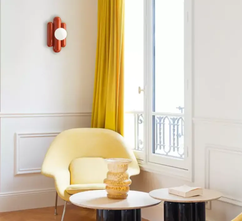 Applique*Cosin Applique murale, Madeleine, , globe opaline, L16cm, H30cm - terracotta