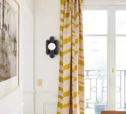 Applique*Cosin Applique murale, Madeleine, noir, globe opalin, L16cm, H30cm - noir, opalin