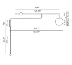 Applique*Luceplan Applique murale, Malamata, B01A22, , L22cm, H33cm - noir mat