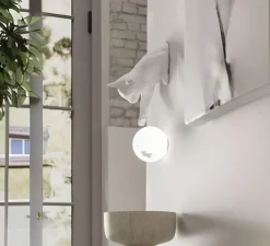 Applique*Karman Applique murale, Maoo, , L15cm, H30cm - blanc mat, verre givré