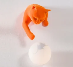 Applique murale, Maoo, orange, verre givré, L15cm, H30cm - Karman