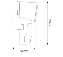Applique murale, MAP 1, laiton, LED, 2700K, 1000lm, L17cm, H33cm - DCW éditions Paris