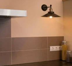 Applique murale, Marlin, noir, L30cm, H21cm - Faro