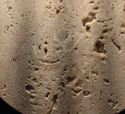 Applique*Entrelacs Applique murale, Martel 300, Travertin, Bronze marron foncé patiné, IP44, LED, dim, 2700K, 700 lm, L15cm, H30cm - Travertin, Bronze patiné marron foncé