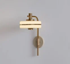 Applique*Bert frank Applique murale, Masina 200, , L20cm, H39,3cm - laiton antique et base dove