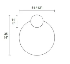 Applique*MM Lampadari Applique murale, Mata, , LED, 3000K, 808 lm, Ø35cm, H31cm - Pêche, marbre emperador