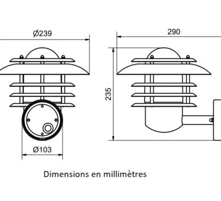 Applique*Belid Applique murale, Max, , IP23, Ø23,9cm, H23,5cm - noir texturé