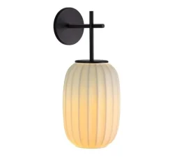 Applique murale, Mei, structure noire et abat-jour blanc B, L17cm, H43cm - Carpyen