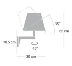 Applique*Artemide Applique murale, Melampo, , L23cm, H35cm, 2800K, 468lm - bronze