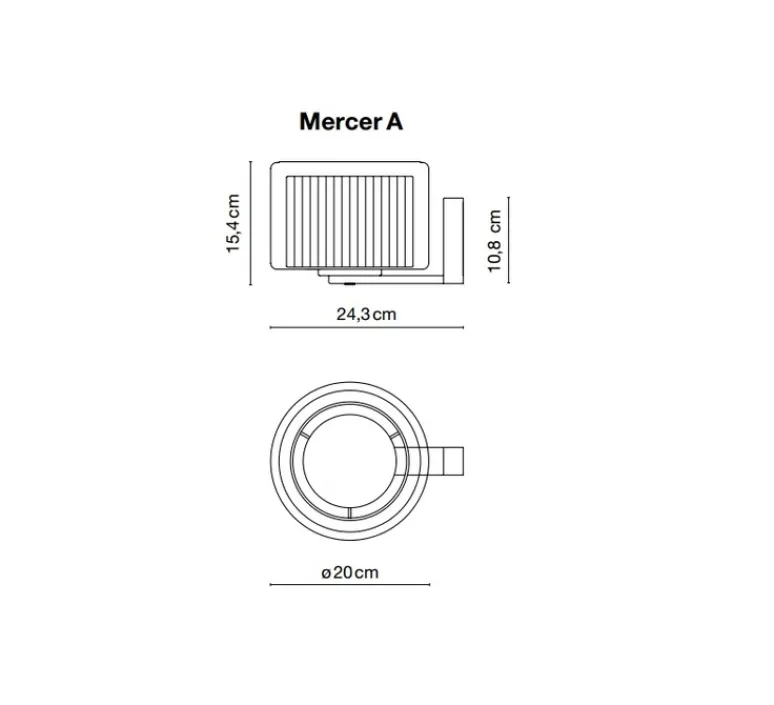 Applique*Marset Applique murale, Mercer, , Ø24,3cm - naturel