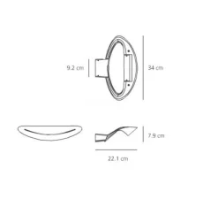 Applique*Artemide Applique murale, Mesmeri, , LED, 2700K, 2450lm, dimmable, L34cm, H7,9cm - blanc