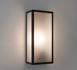 Applique*Astro Applique murale, Messina Sensor, , IP44, L16cm, H35cm - Lighting Noir, verre givré