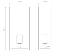 Applique*Astro Applique murale, Messina Sensor, , IP44, L16cm, H35cm - Lighting Noir, verre givré