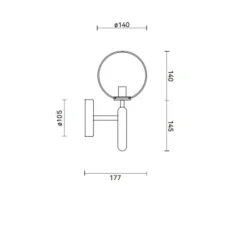 Applique*Nuura Applique murale, Miira, , L14cm, H28,5cm - gris roche, globe opalin