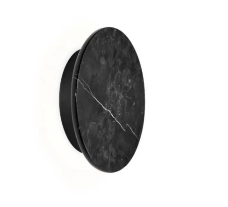 Applique*Wever&Ducré Applique murale, MILES 2.0 round, noir marbré, LED, 3000K, 430lm, Ø19cm, P3,7cm - marbre noir