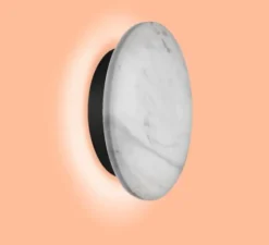 Applique*Wever&Ducré Applique murale, MILES 2.0 round, blanc marbré, LED, 3000K, 430lm, Ø19cm, P3,7cm - marbre blanc