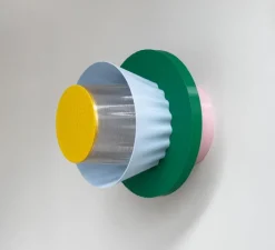 Applique*Warren & Laetitia Applique murale, Mina S, jaune, bleu, vert, rose, Ø17cm, H17cm - jaune, bleu ciel, vert, rose