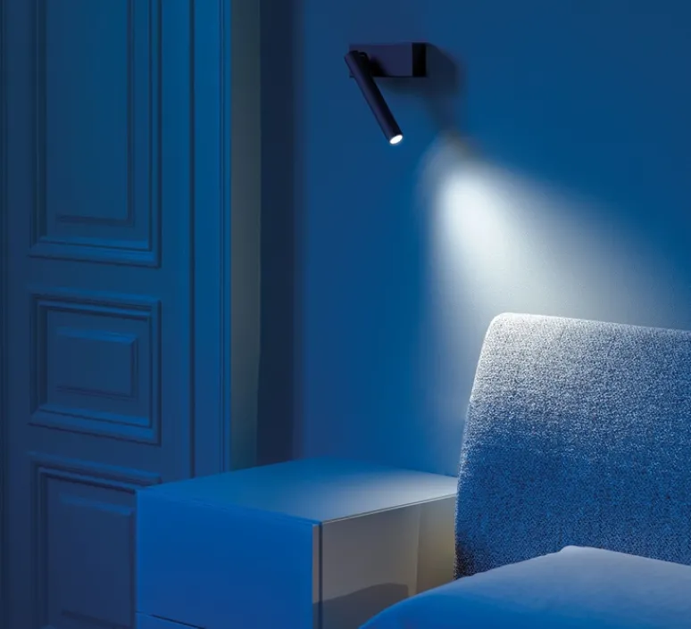 Applique*Davide Groppi Applique murale, Mira, , LED, 2700K, 352lm, L16,5cm, H18,3cm - noir mat