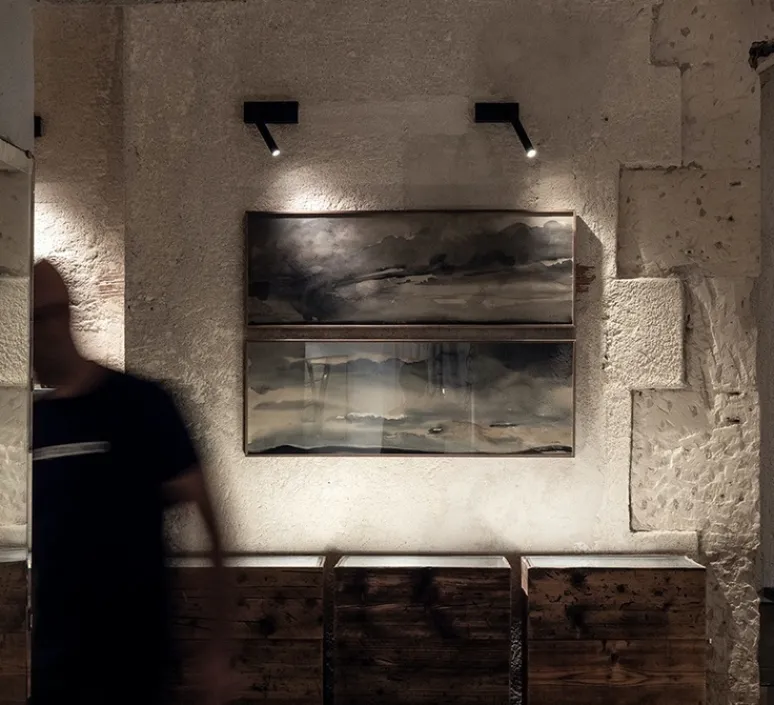 Applique*Davide Groppi Applique murale, Mira, , LED, 2700K, 352lm, L16,5cm, H18,3cm - noir mat