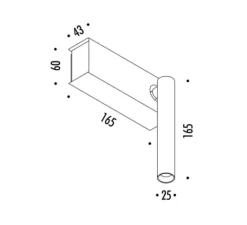 Applique*Davide Groppi Applique murale, Mira, , LED, 2700K, 352lm, L16,5cm, H18,3cm - noir mat