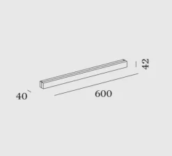 Applique*Wever&Ducré Applique murale, Mirbi long 2.0, , IP44, LED, dim, 3000K, 800 lm, L60cm, H4,2cm - blanc