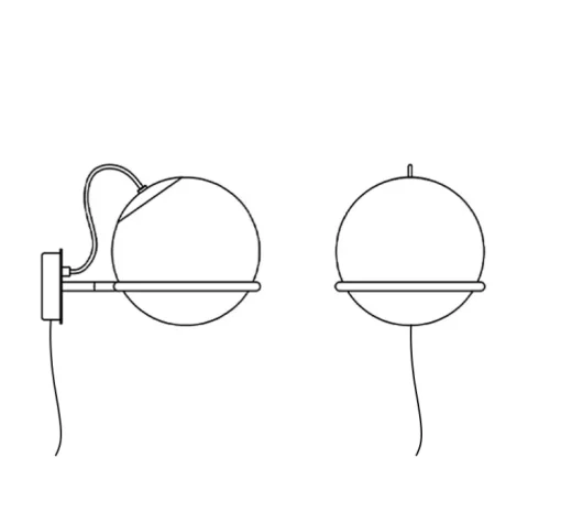 Applique murale, Model 238/1, avec interrupteur, champagne, L20cm, H20cm - Astep