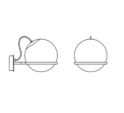 Applique*Astep Applique murale, Model 238/1, sans interrupteur, , L20cm, H21cm - champagne