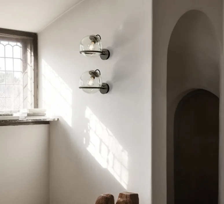 Applique*Astep Applique murale, Model 237/1, , Ø14cm, H15cm - transparent, noir