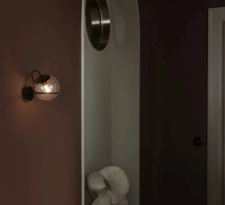 Applique*Astep Applique murale, Model 237/1, , Ø14cm, H15cm - transparent, noir